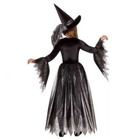 Spirit Halloween Kids' Gothic Witch Costume Halloween Spider Web Hat Size Small - Picture 3 of 9
